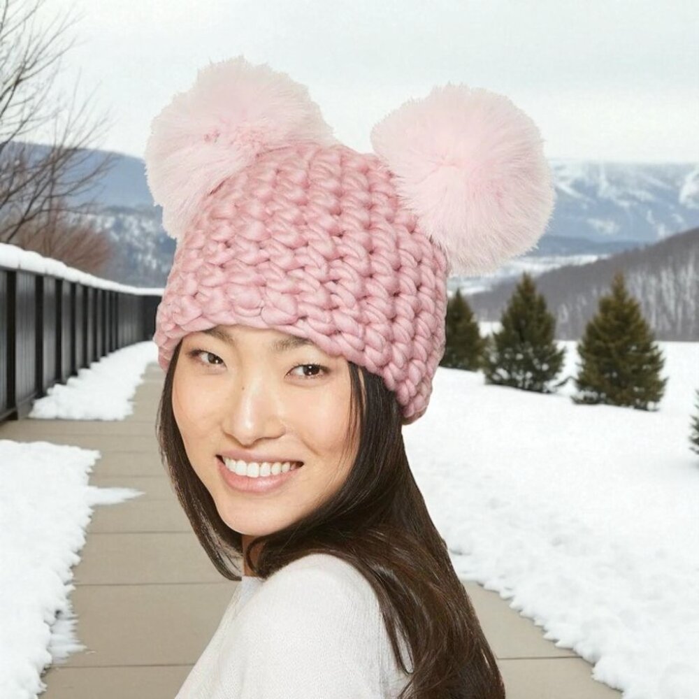 Mischa Lampert The Mickey Hat Pink double Pom